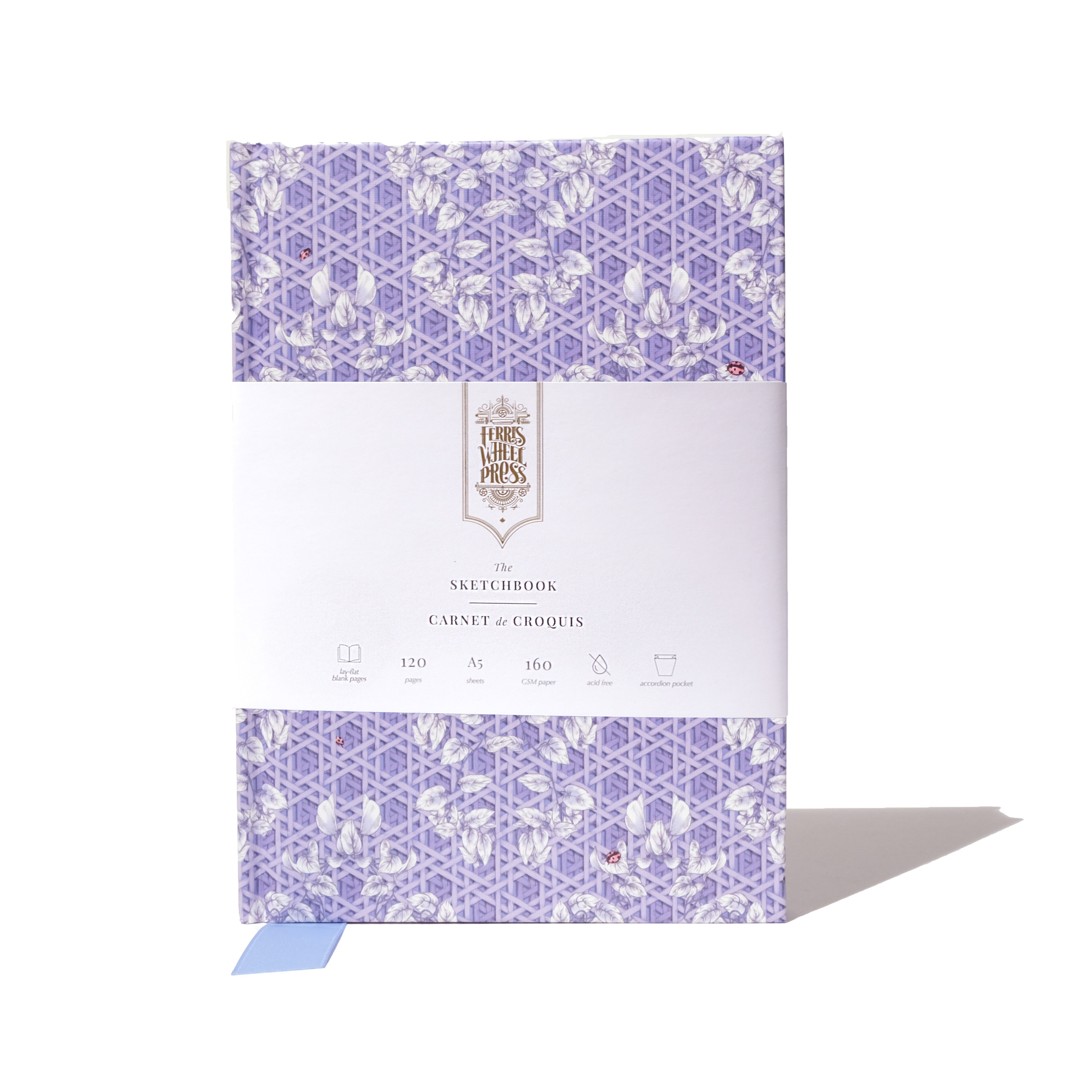 The Sketchbook A5 Enveloped in Rattan - Violet Blue