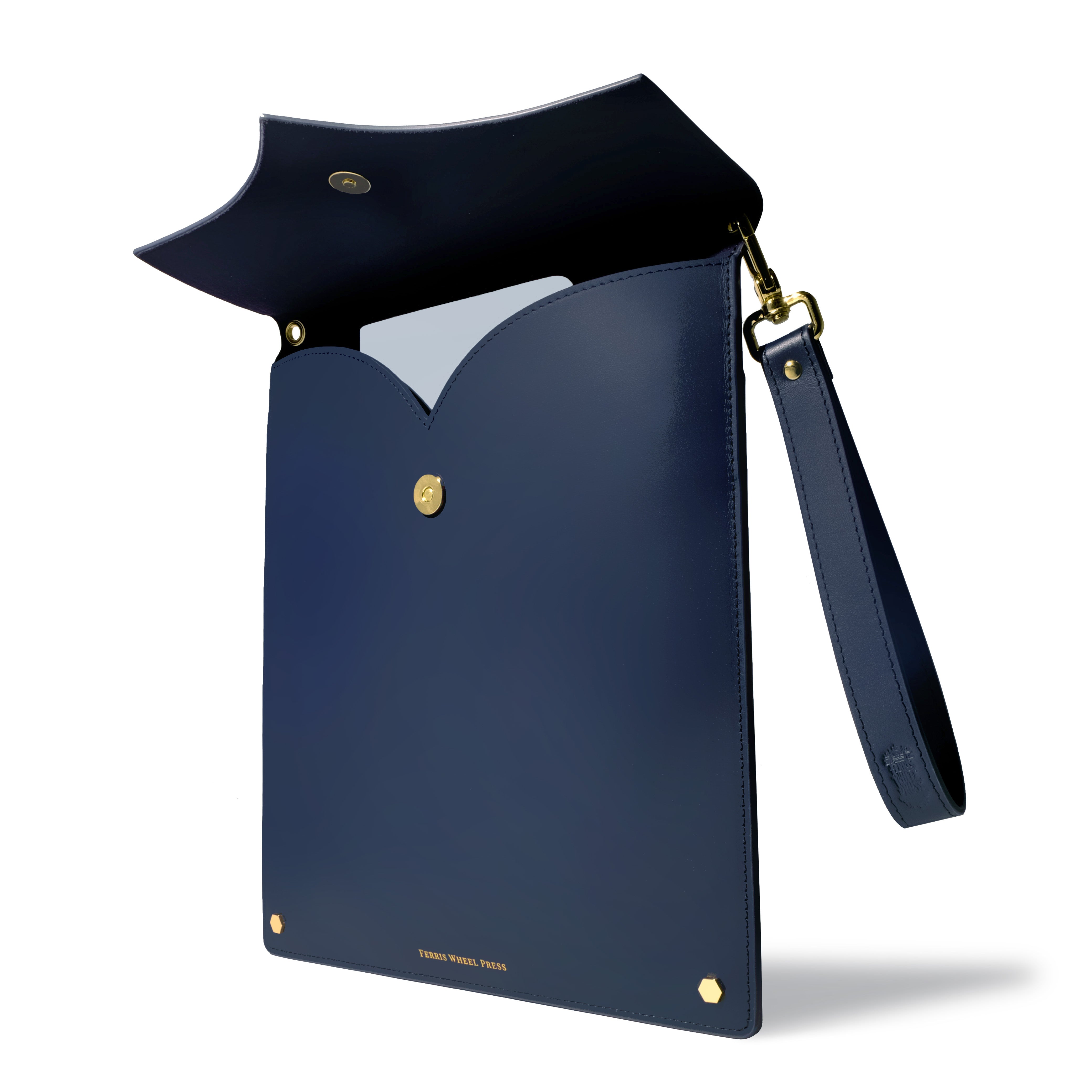 Leather Stationery Collection - The Pendant Folio A5 / Navy