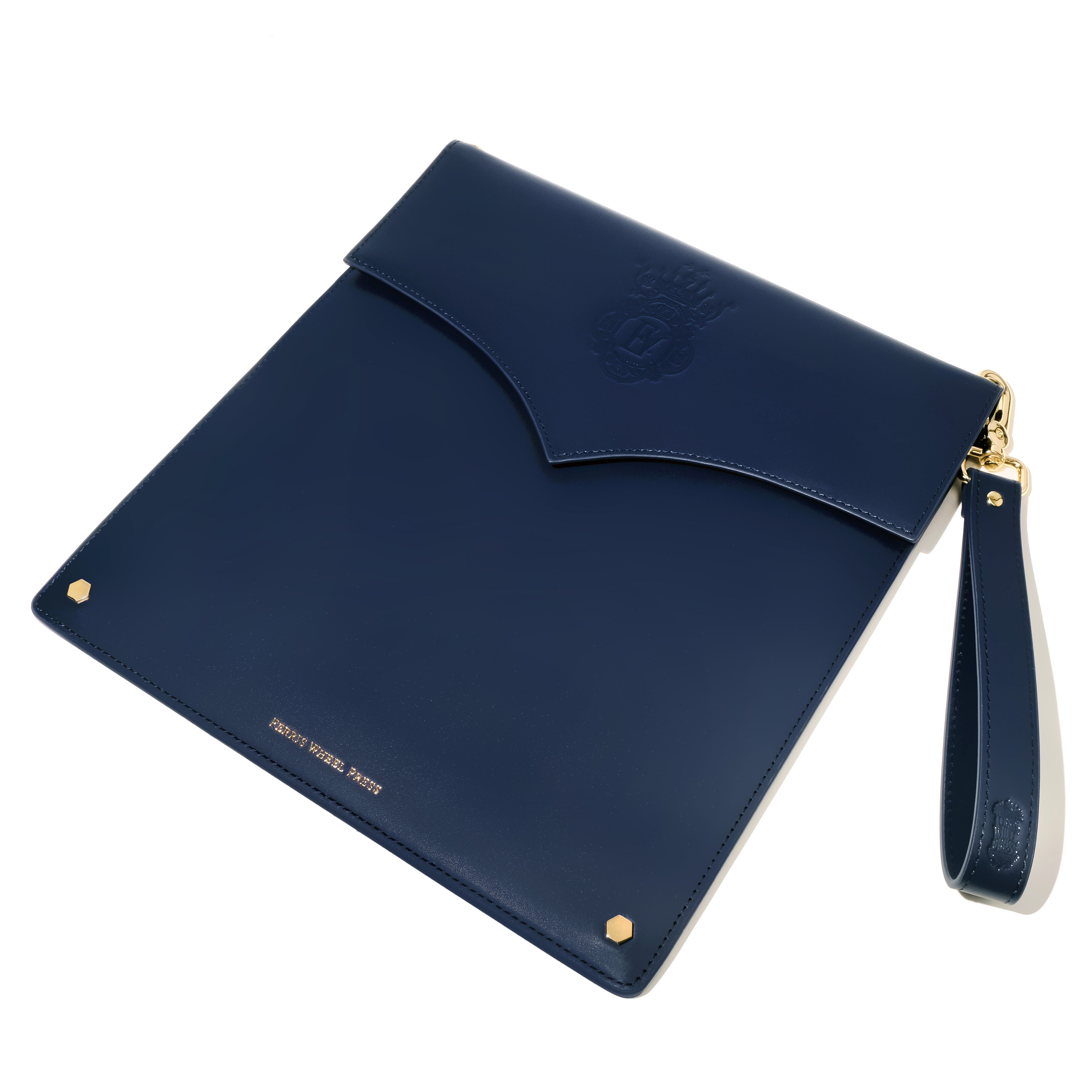 Leather Stationery Collection - The Pendant Folio A5 / Navy