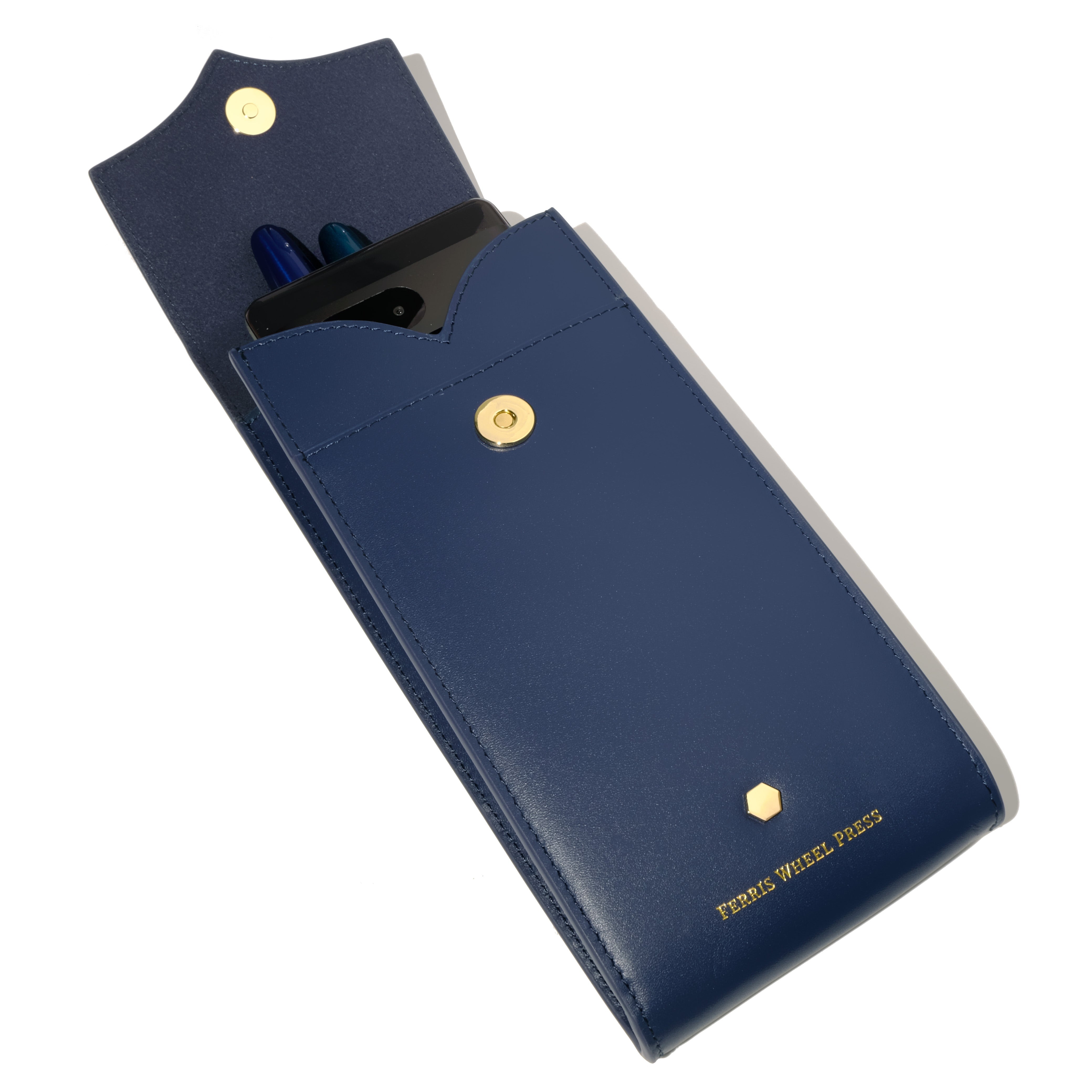 Leather Stationery Collection - The Pendant Purse / Navy